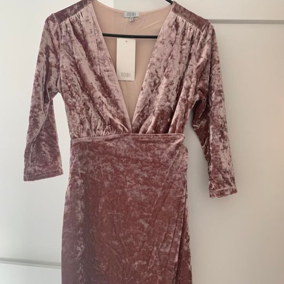 Wrap It Up Rose Velvet Dress - Picture 1 of 1